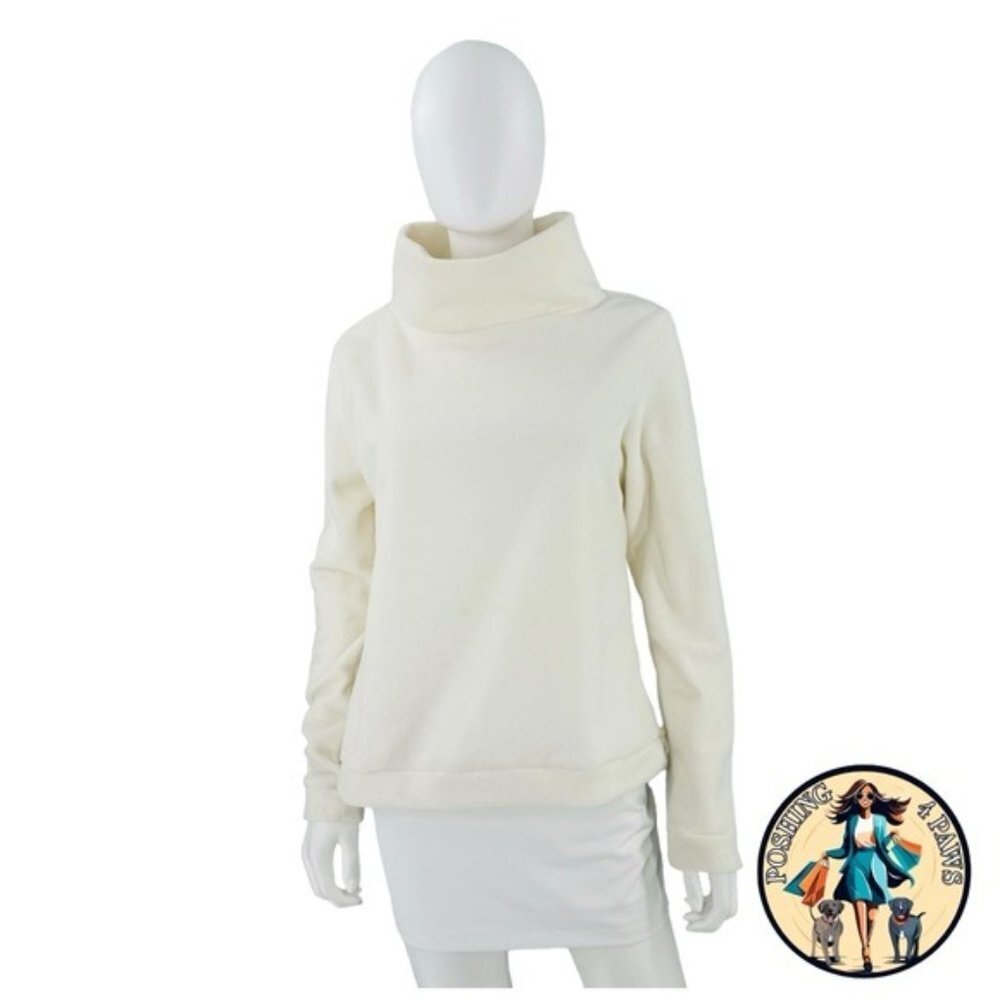 Dudley Stephens NEW Off White Park Slope Fleece Funnel Neck Pullover Size Small - Picture 9 of 10